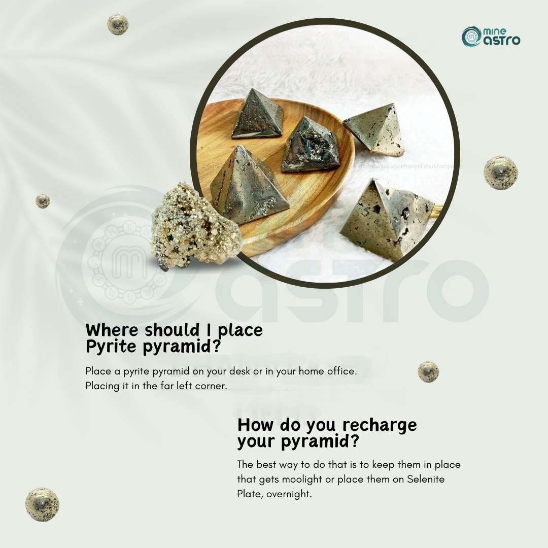 Natural Pyrite Stone Money Attraction Pyramid for Home & Office